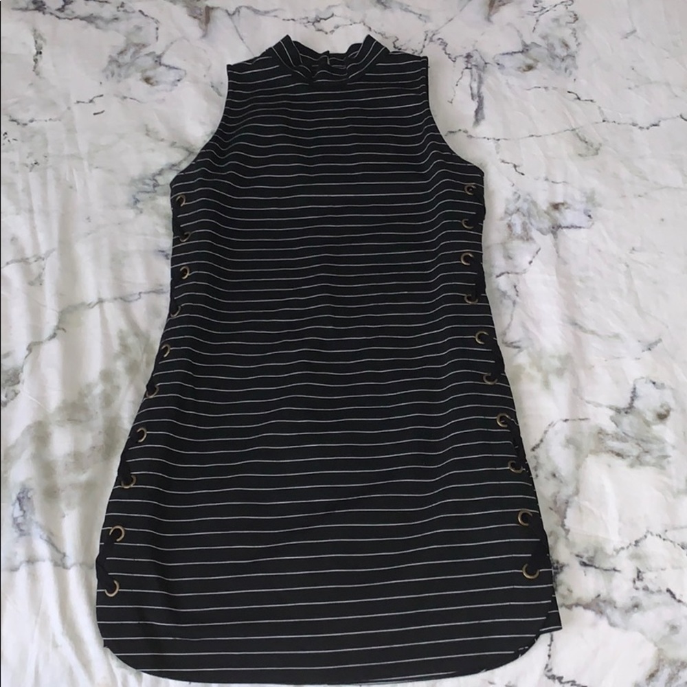 Lace up sides mini dress